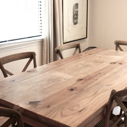 Rustic Wood Kitchen Table, Handmade, Parsons Style