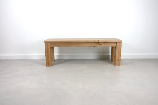 Rustic Parsons Wood Bench, Solid Wood