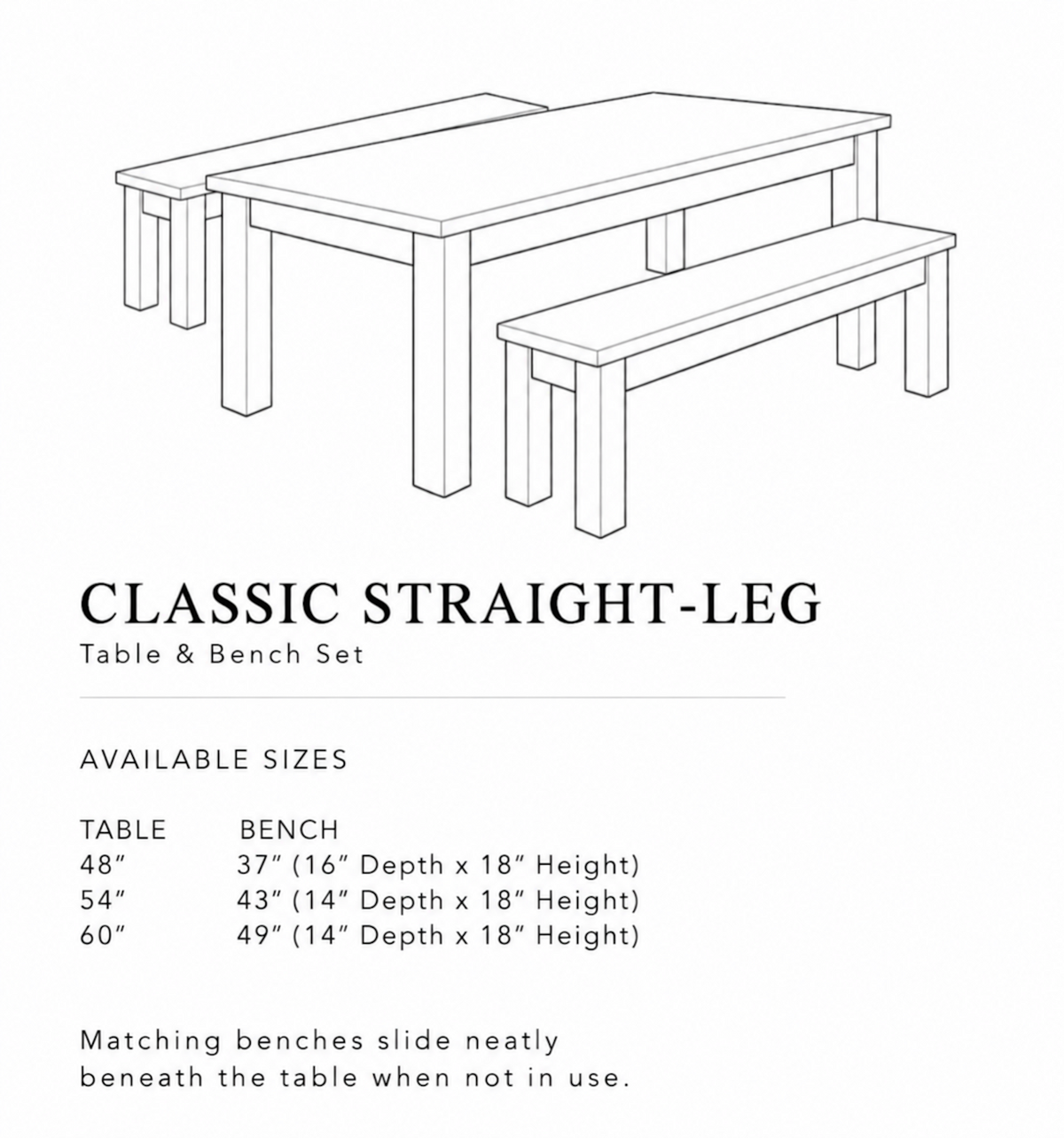 Classic Straight-Leg Dining Set