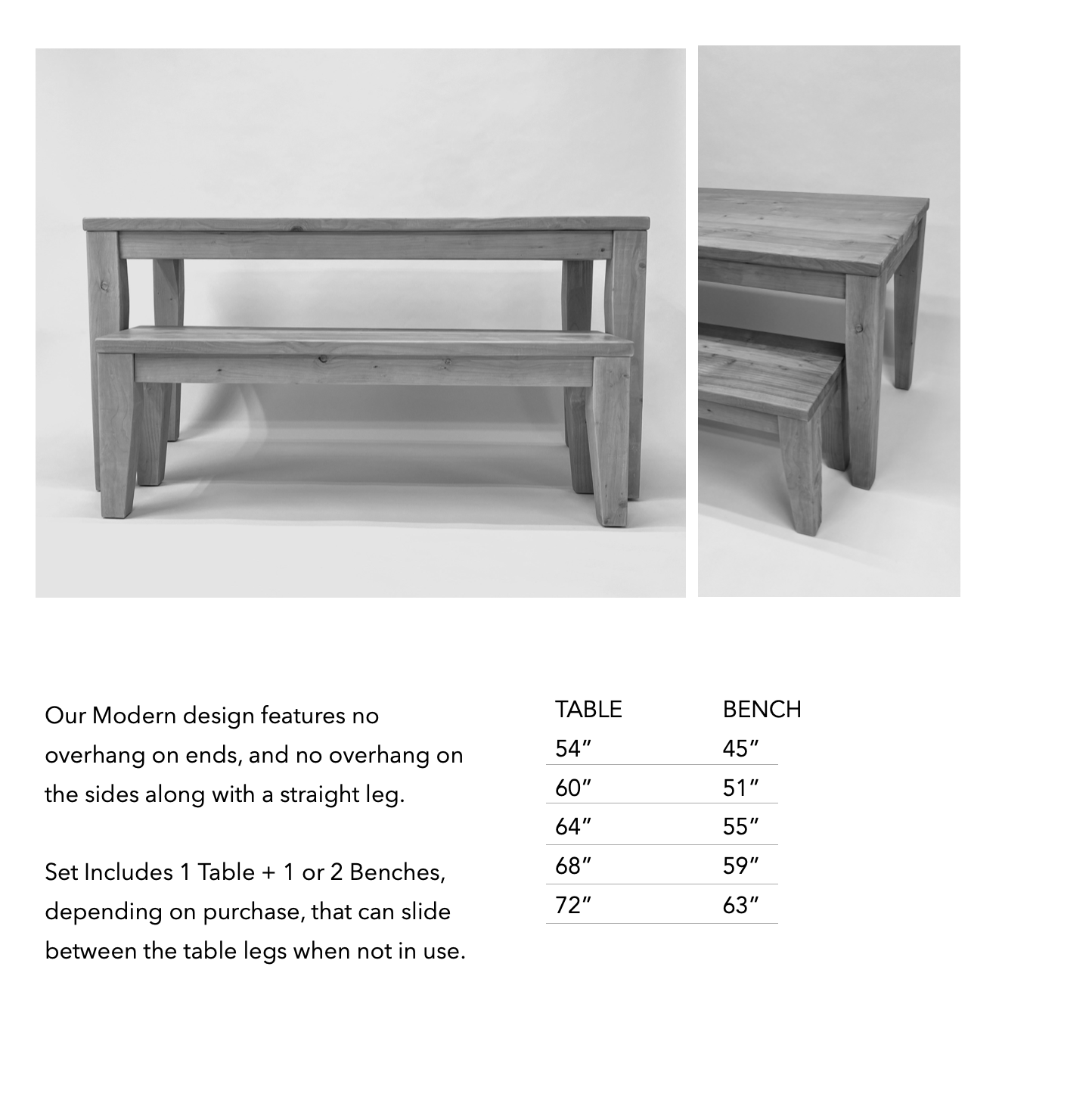 Modern Farmhouse Table and Bench Set