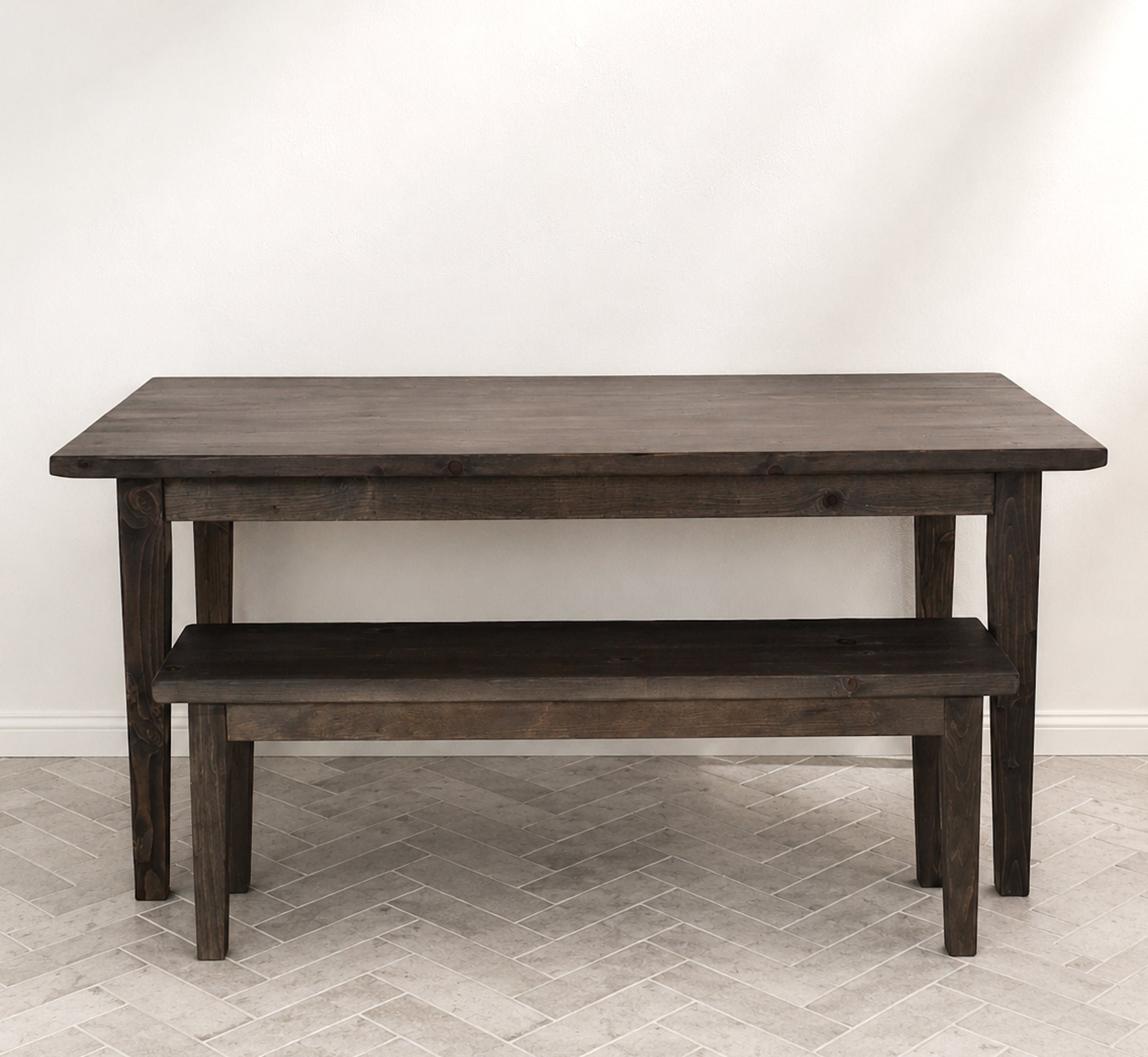 French Farmhouse Kitchen / Dining Table and Bench Set