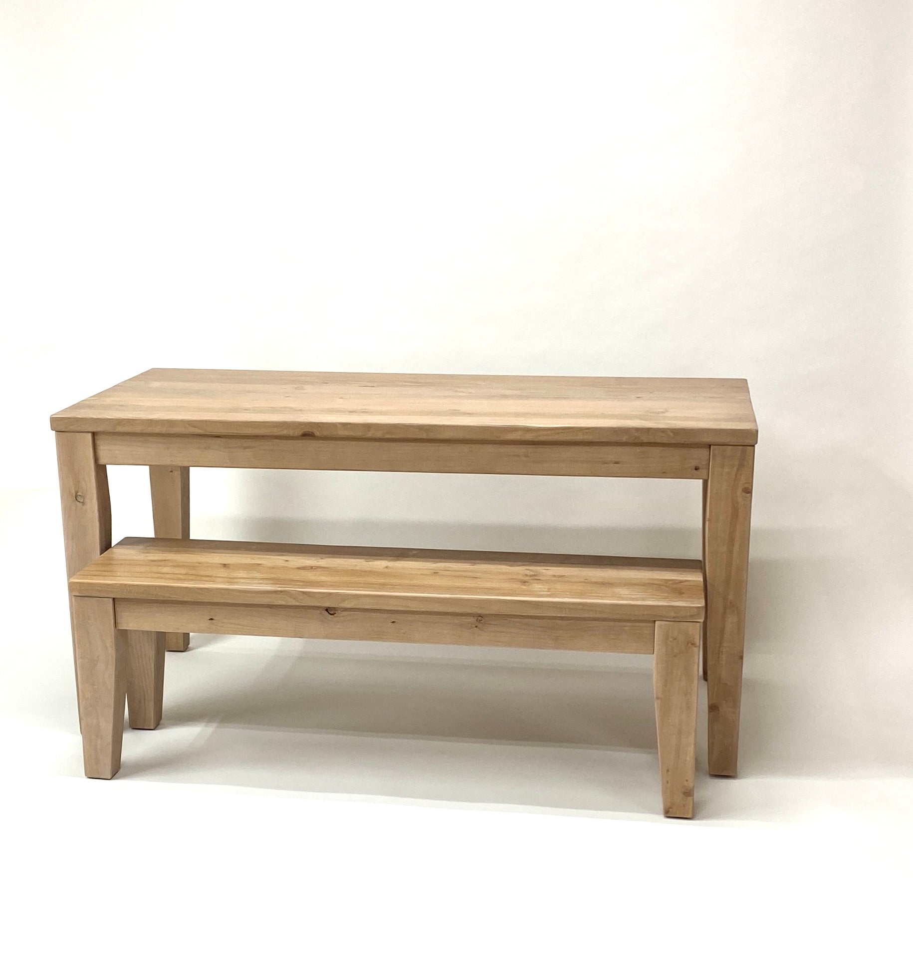 Modern farmhouse dining table and bench set handcrafted 