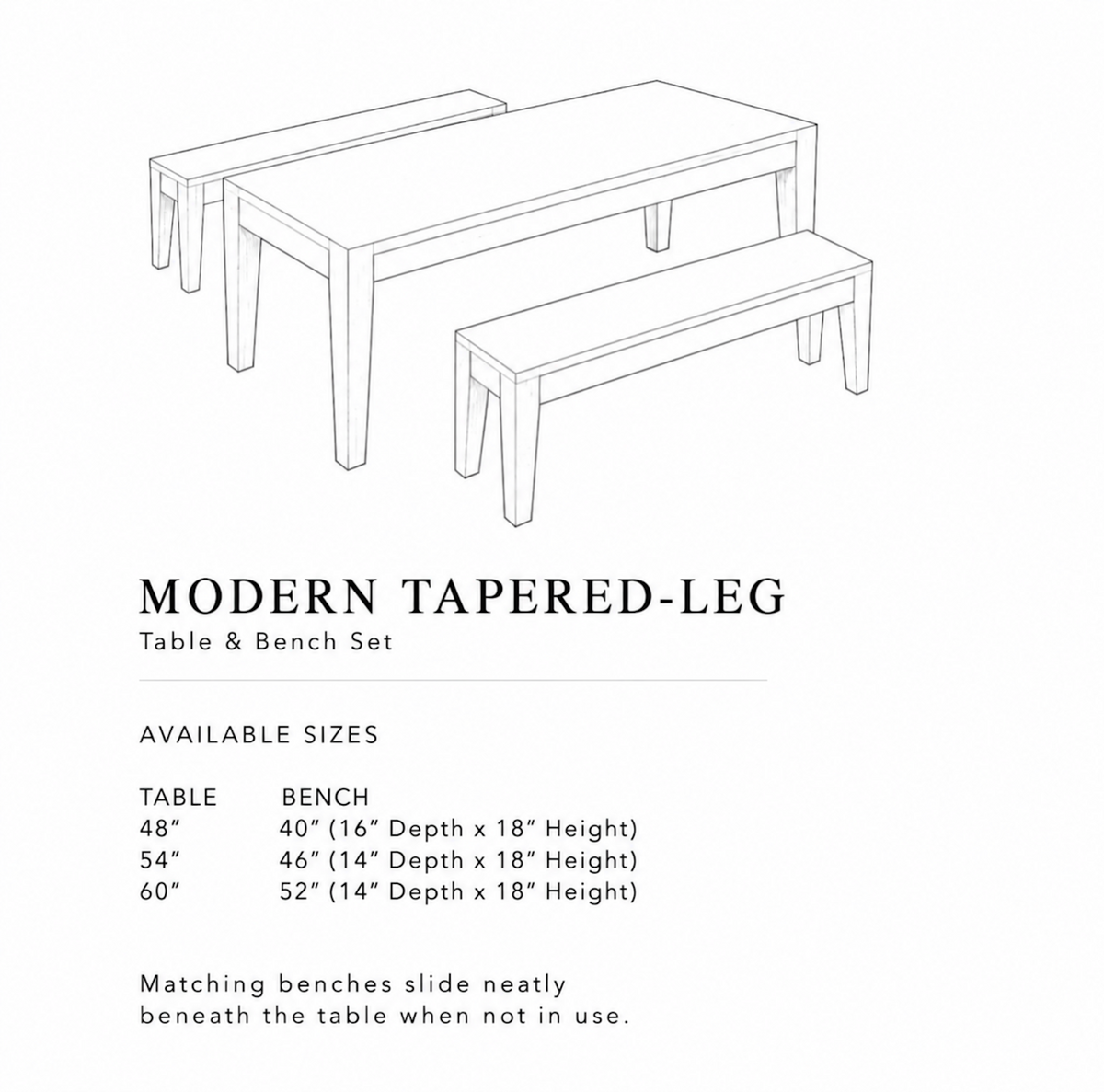 Modern Tapered-Leg Dining Set