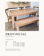 Provincial Table and Bench Dining Set