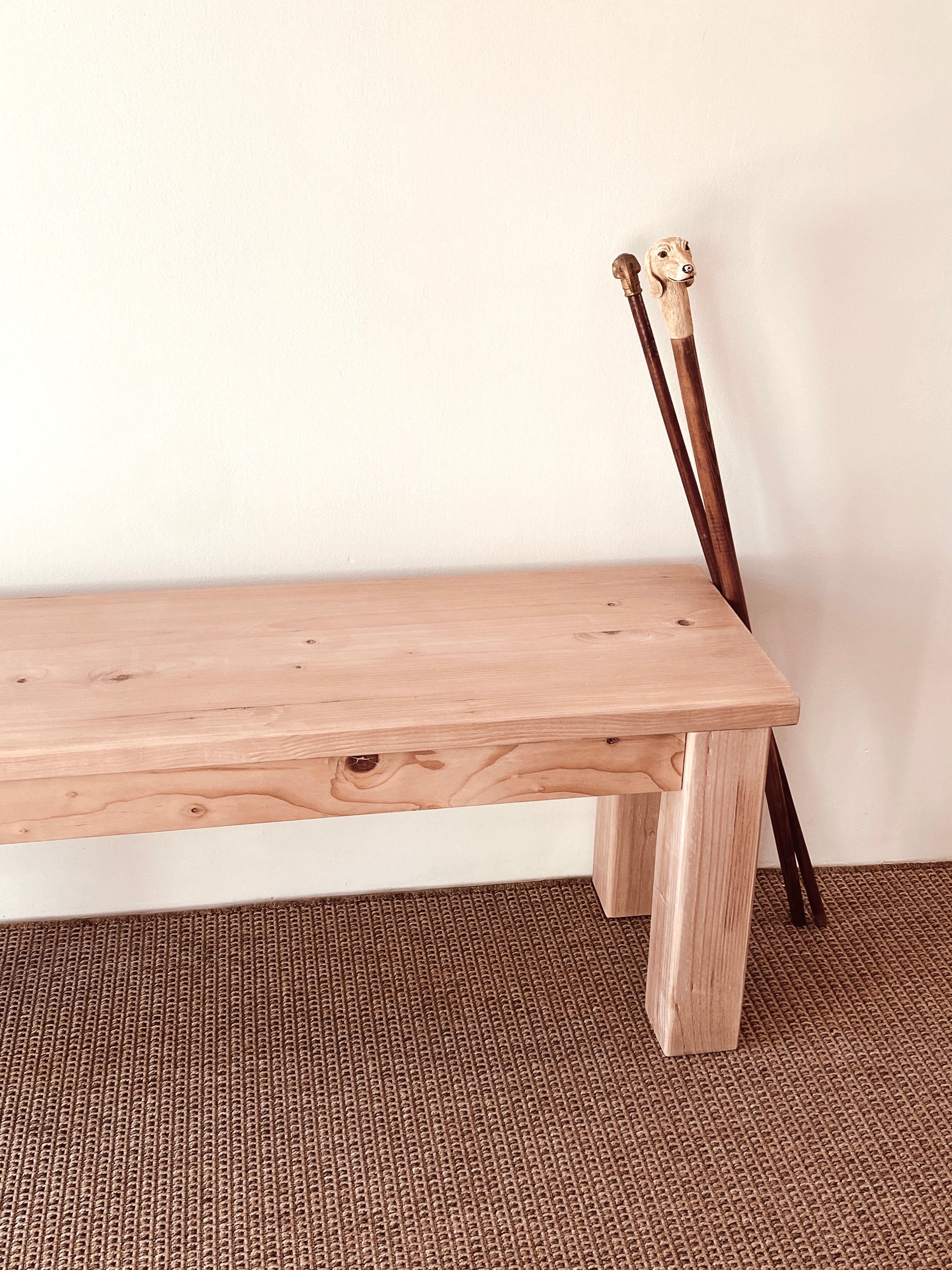 Parsons style wood bench handcrafted from reclaimed wood