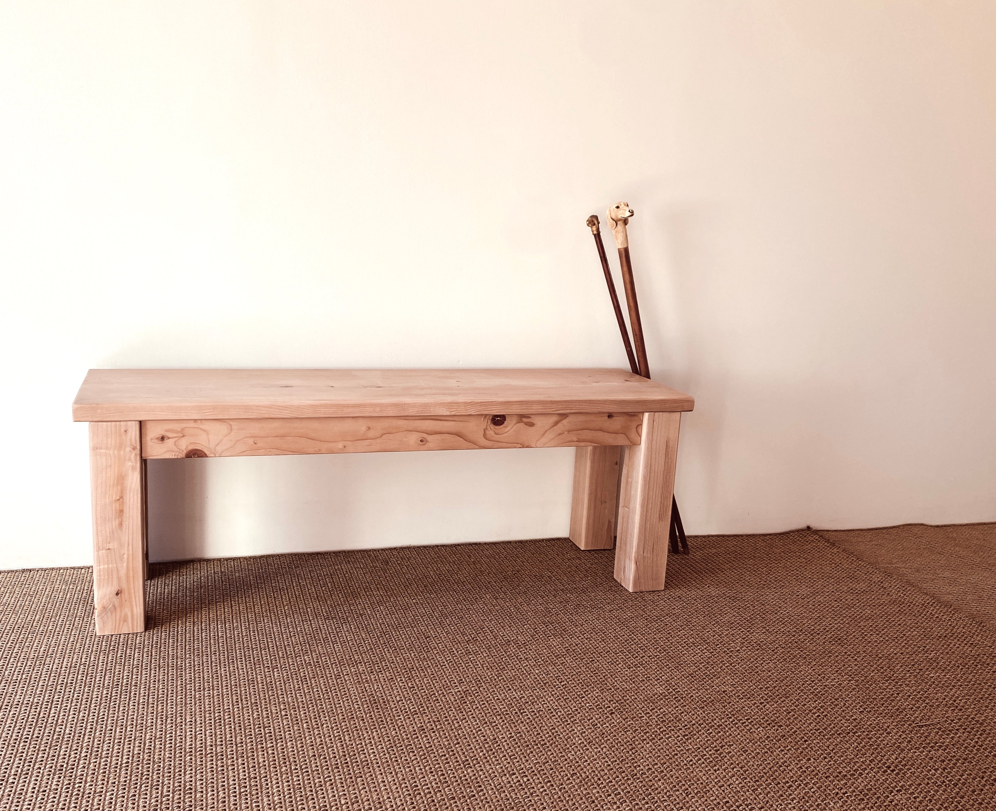 Parsons style wood bench handcrafted from reclaimed wood solid wood