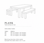 Plank Dining Table and Bench Set