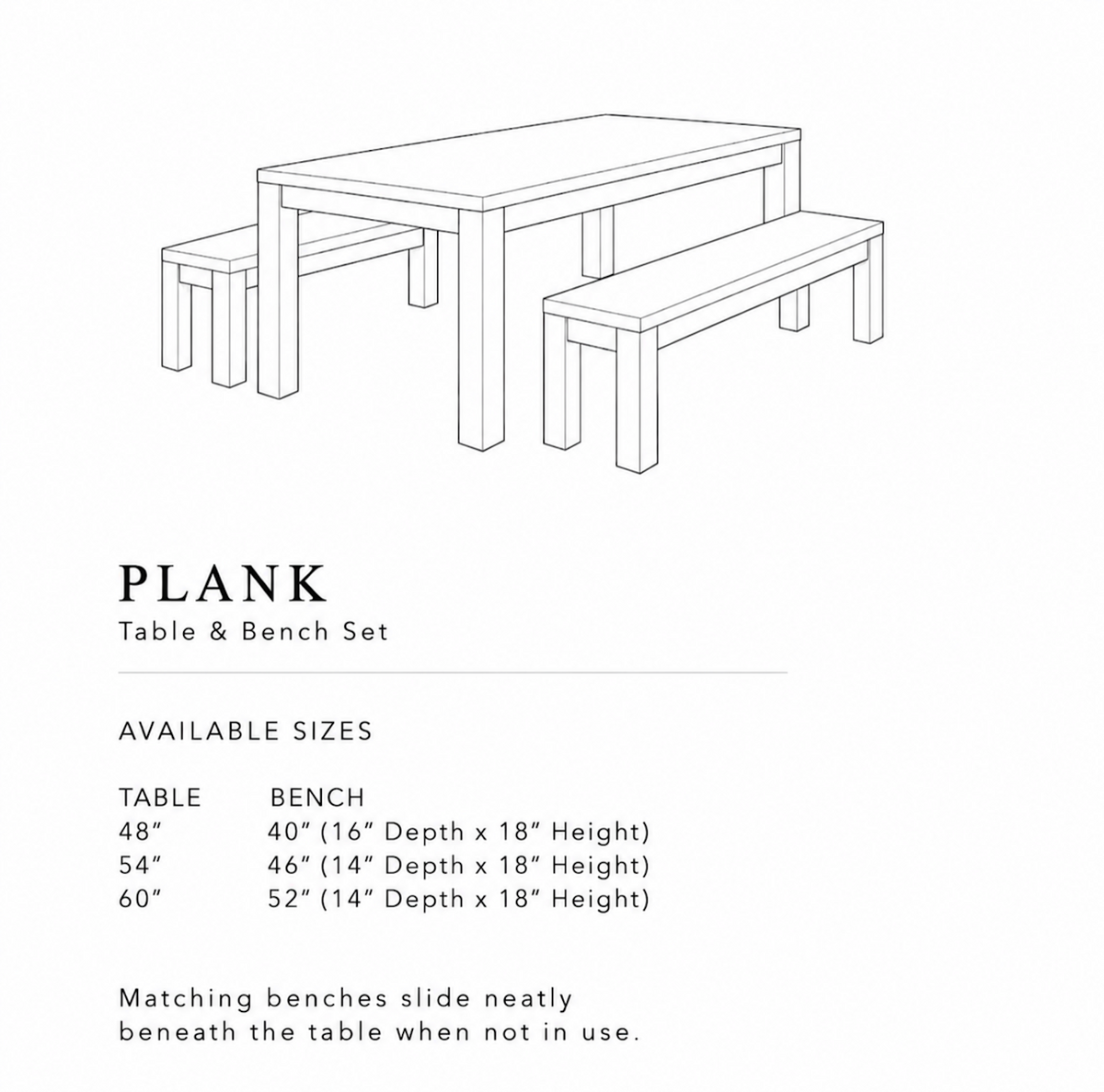 Plank Dining Table and Bench Set