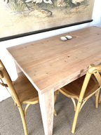 provincial farmhouse table with chairs. solid reclaimed wood .