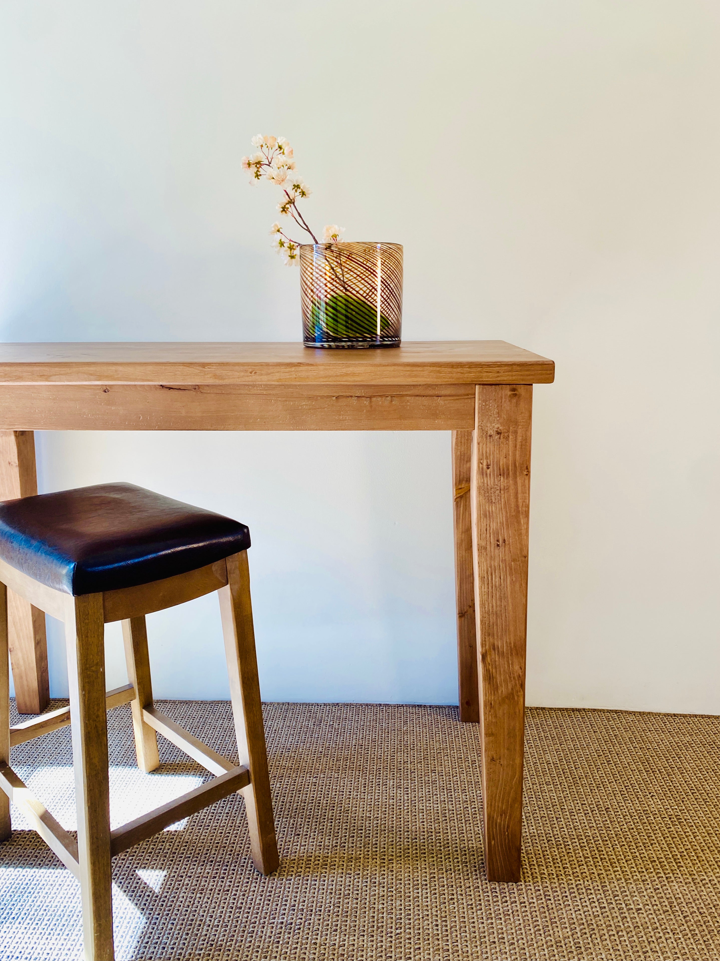 Provincial farmhouse kitchen island table handcrafted 36"