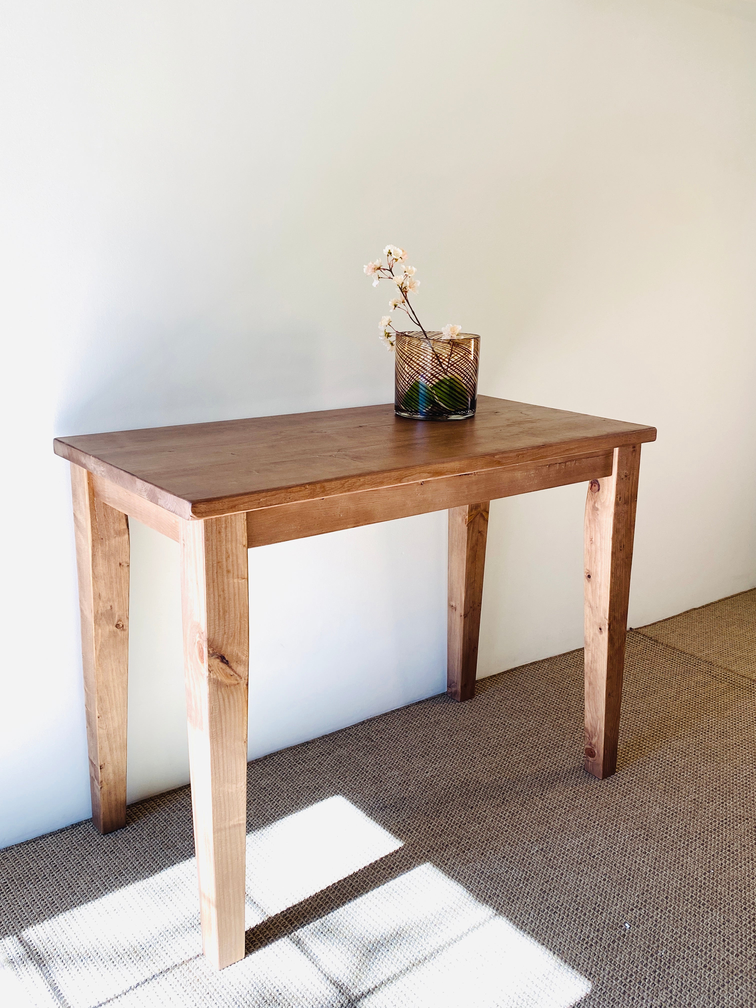 Provincial farmhouse kitchen island table handcrafted 36"