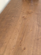 Provincial farmhouse kitchen island table handcrafted top detail