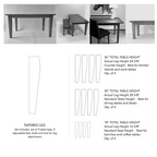 Replacement Table Legs - Tapered Legs (36H, 30H, or 18H)