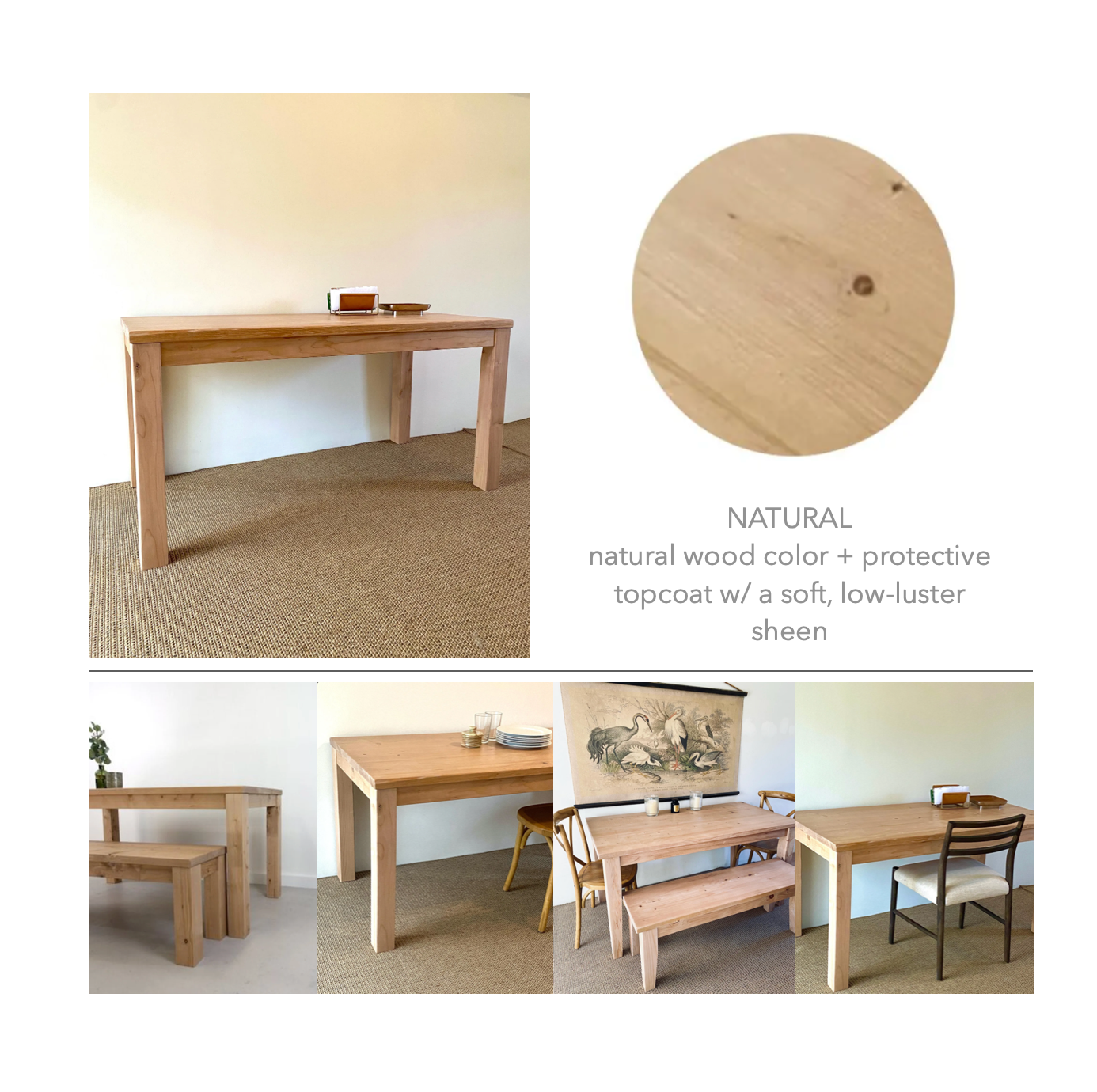 Parsons Dining Table and Bench Set