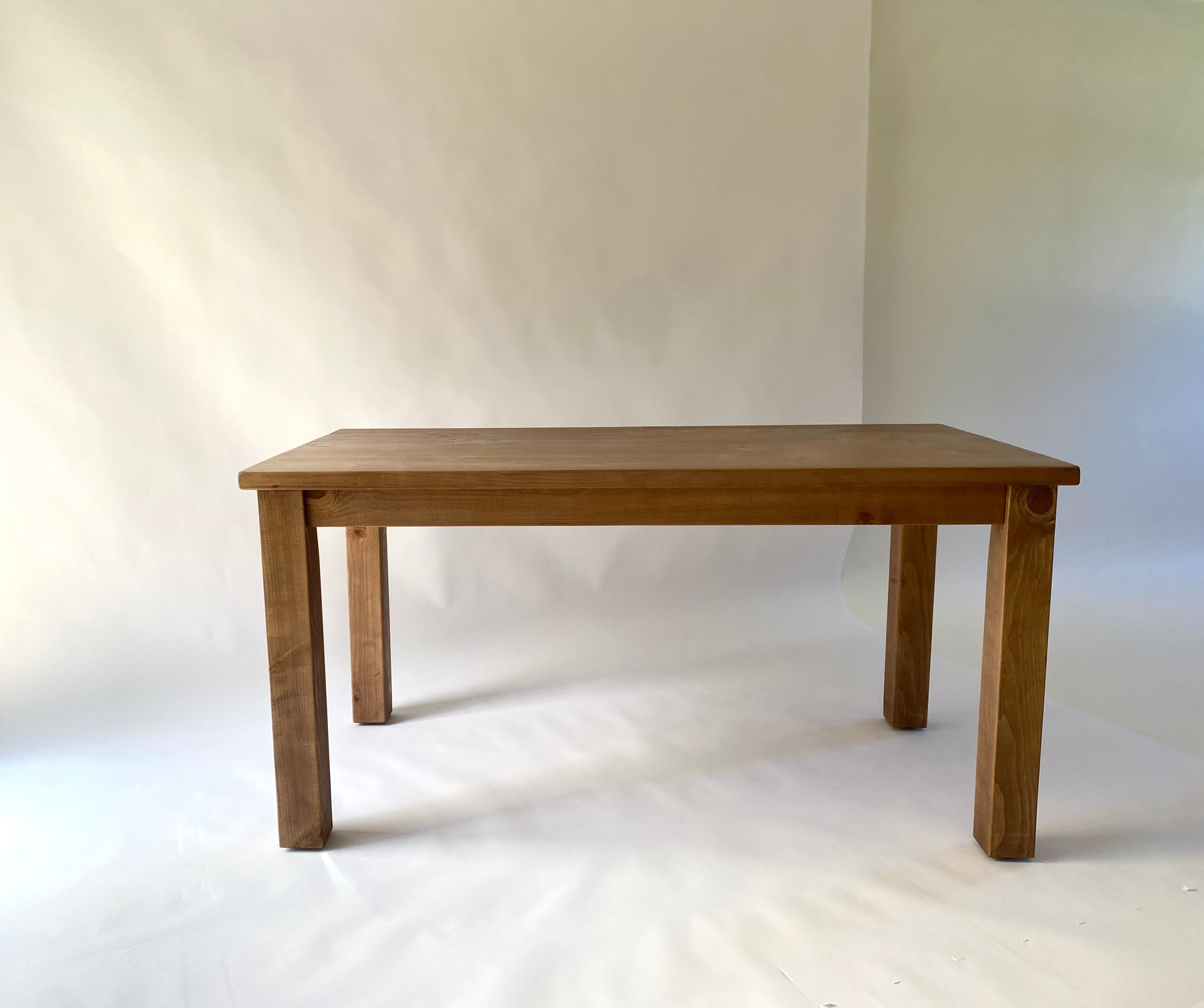 Coastal style solid wood kitchen table handcrafted in Wisconsin