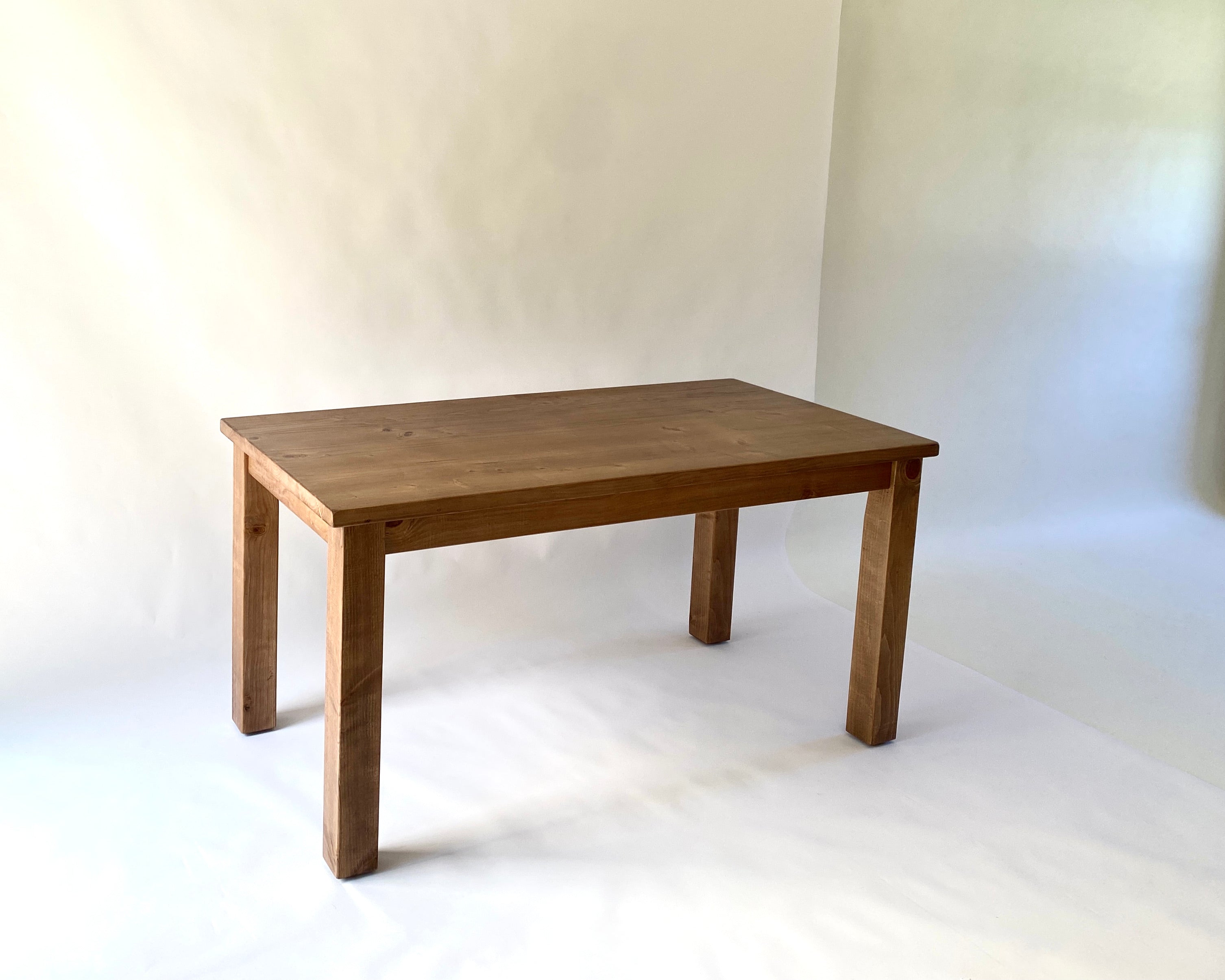 Coastal style solid wood kitchen table handcrafted in Wisconsin