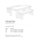 Coastal Table and Bench Dining Set