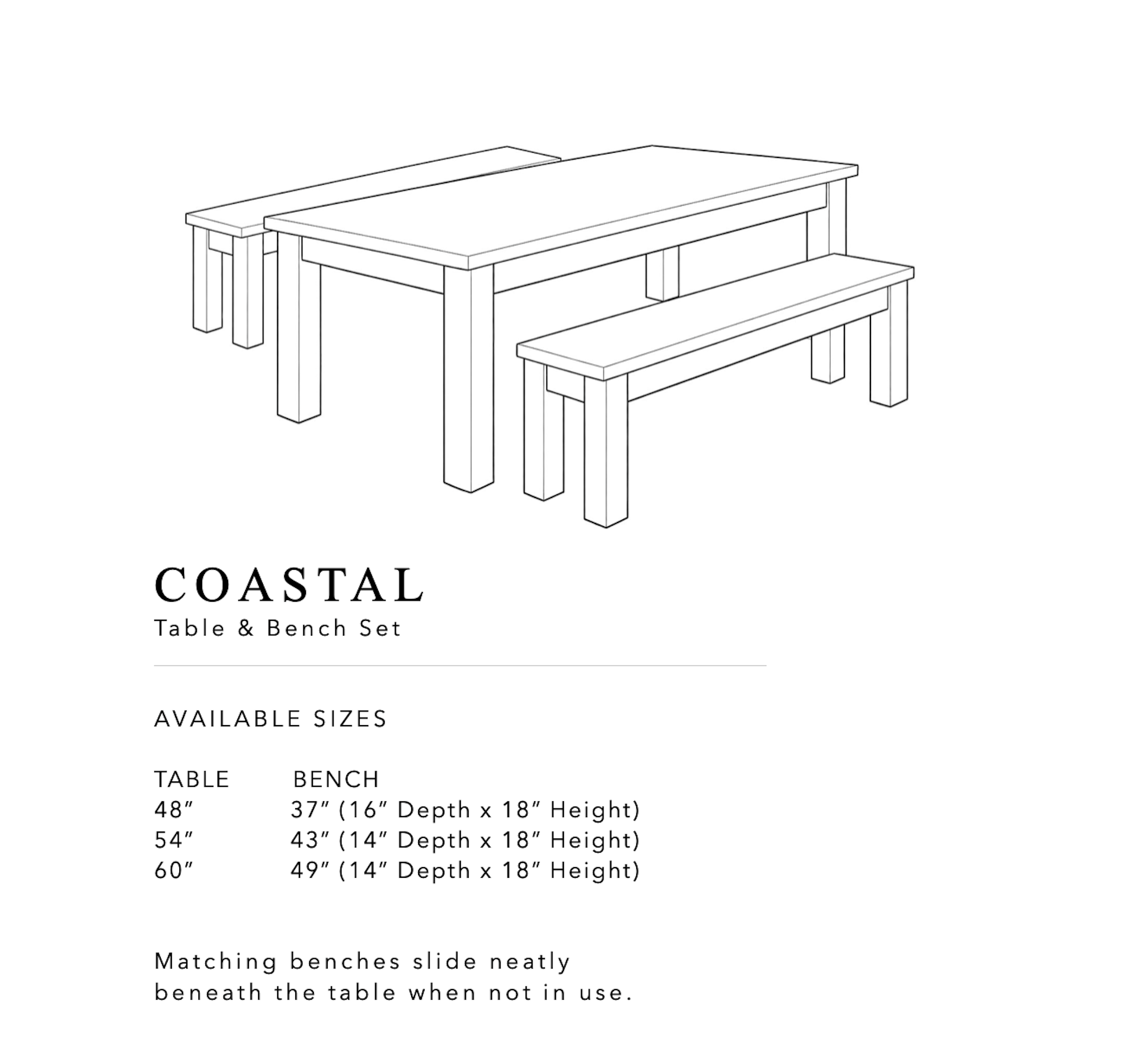 Coastal Table and Bench Dining Set
