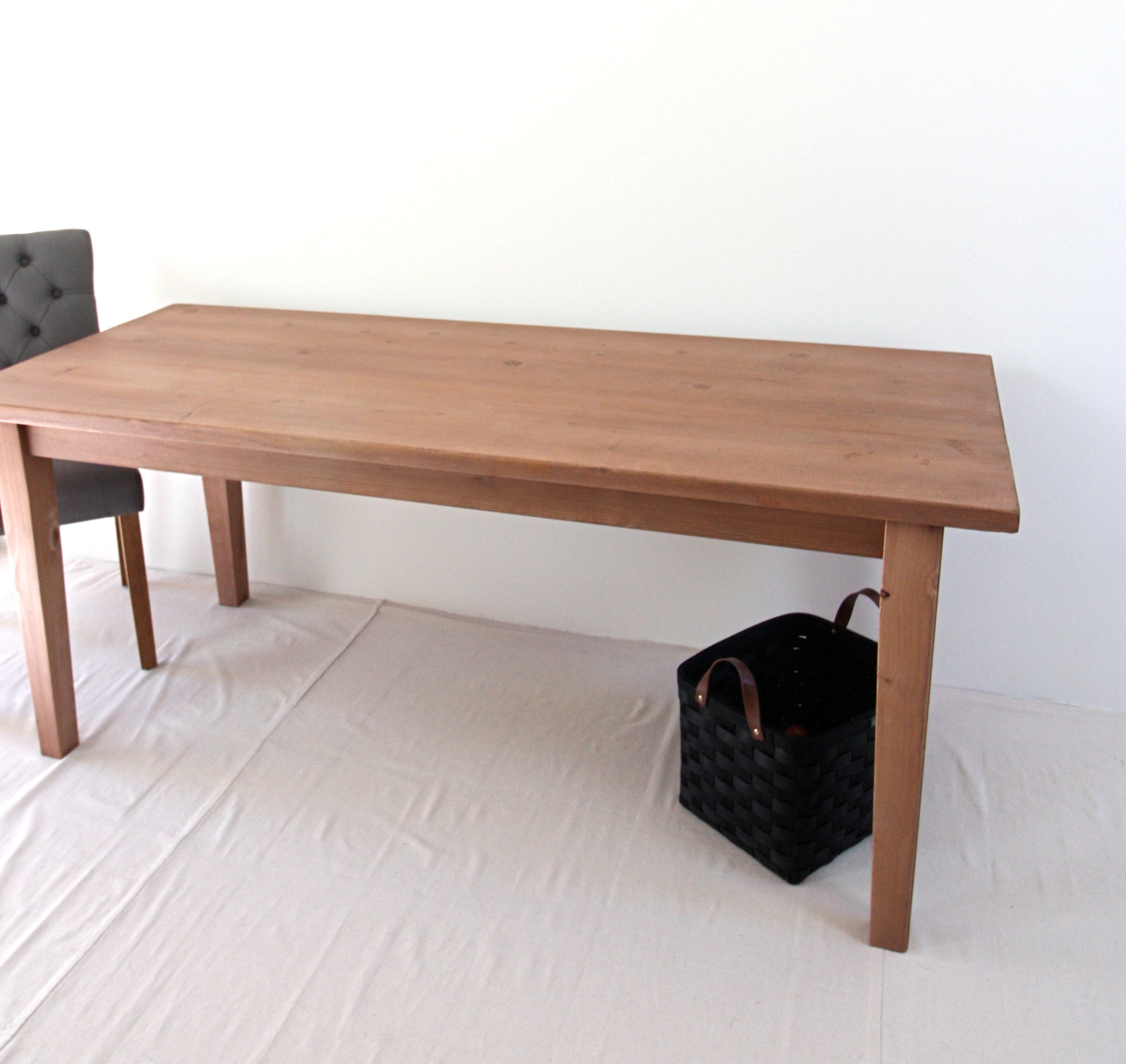 French farmhouse kitchen table handcrafted from reclaimed wood