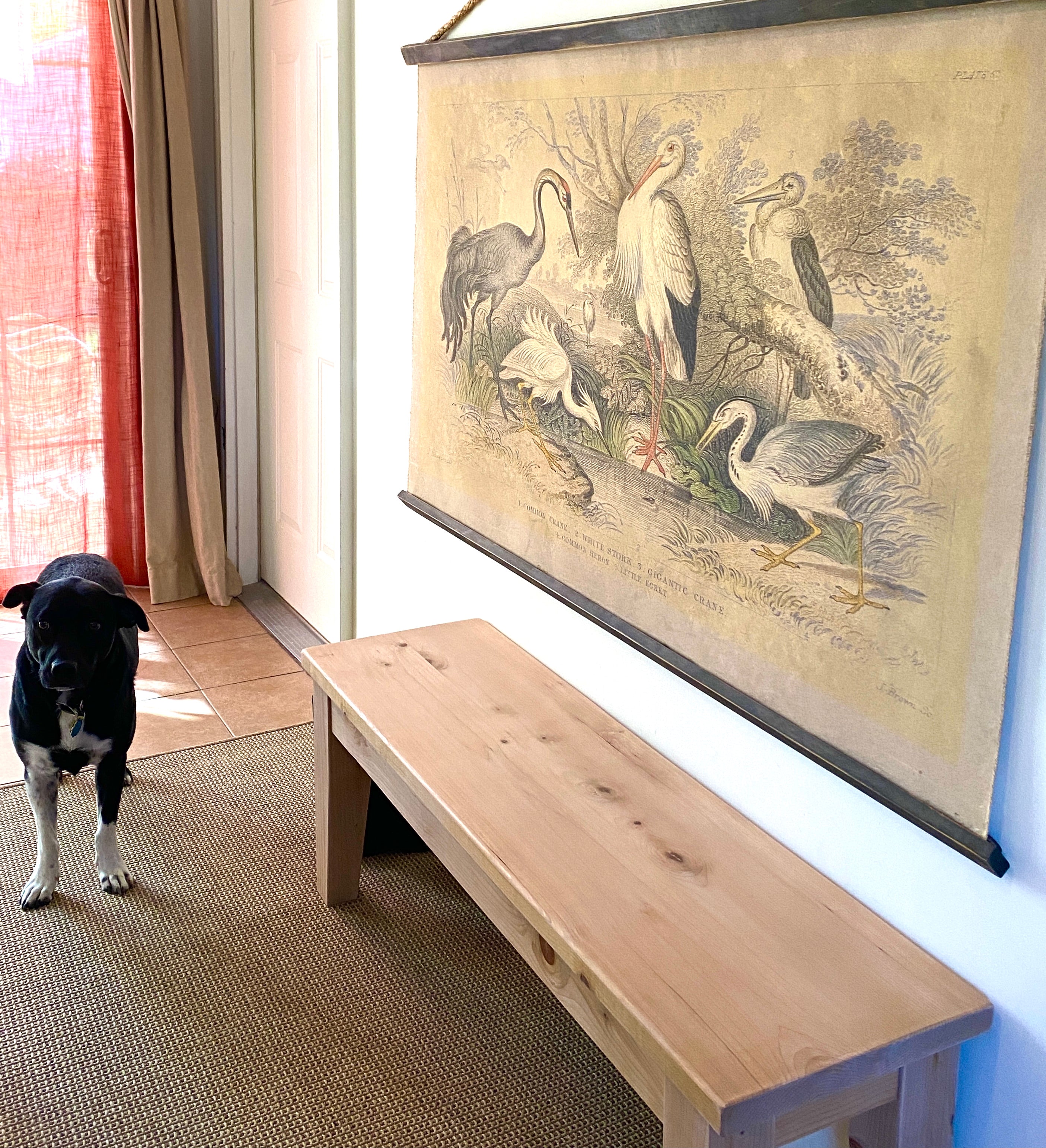French farmhouse wood bench handcrafted from reclaimed wood