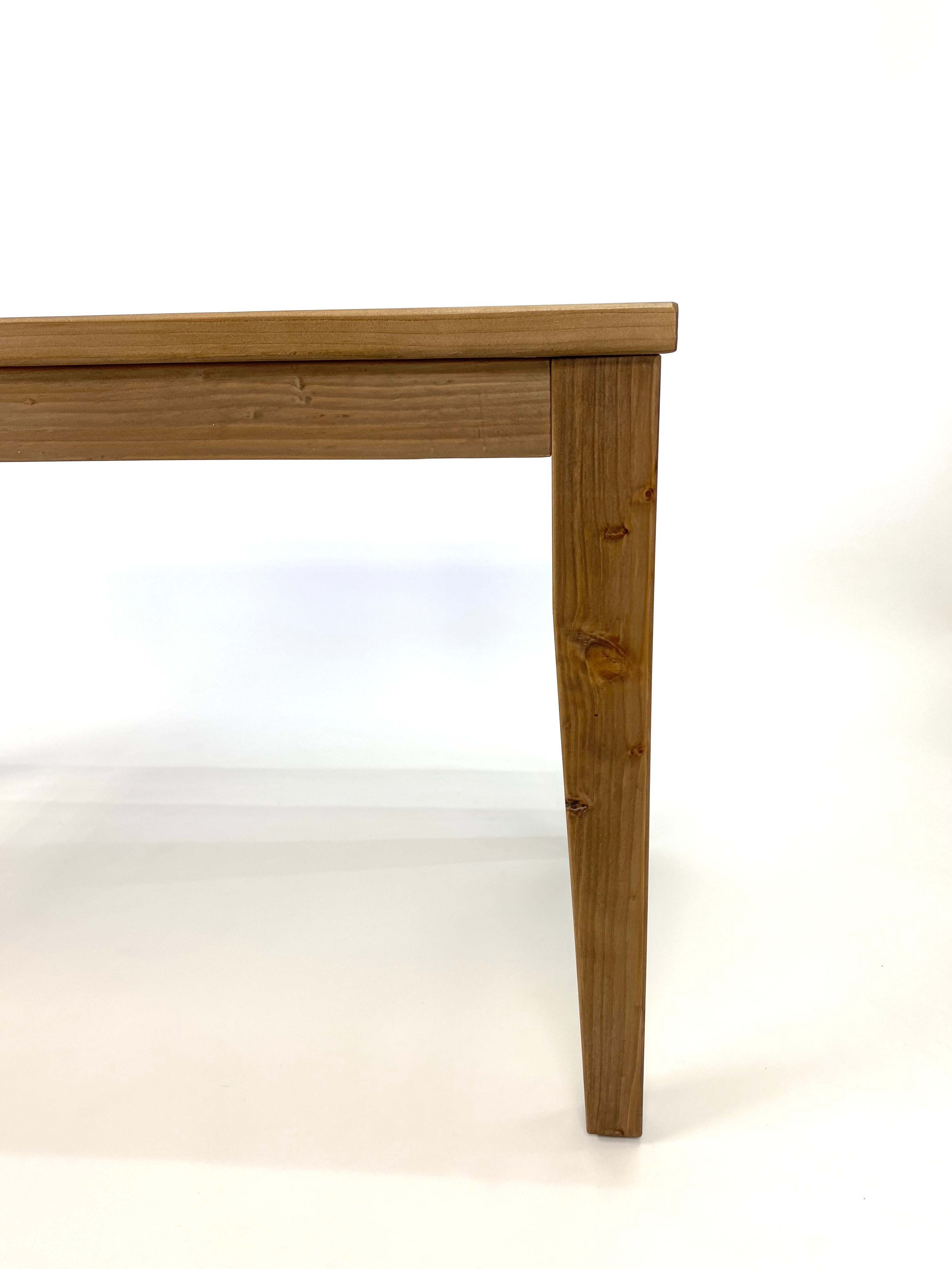 Modern farmhouse dining table handmade from solid reclaimed wood