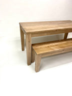Modern farmhouse dining table and bench set handcrafted 