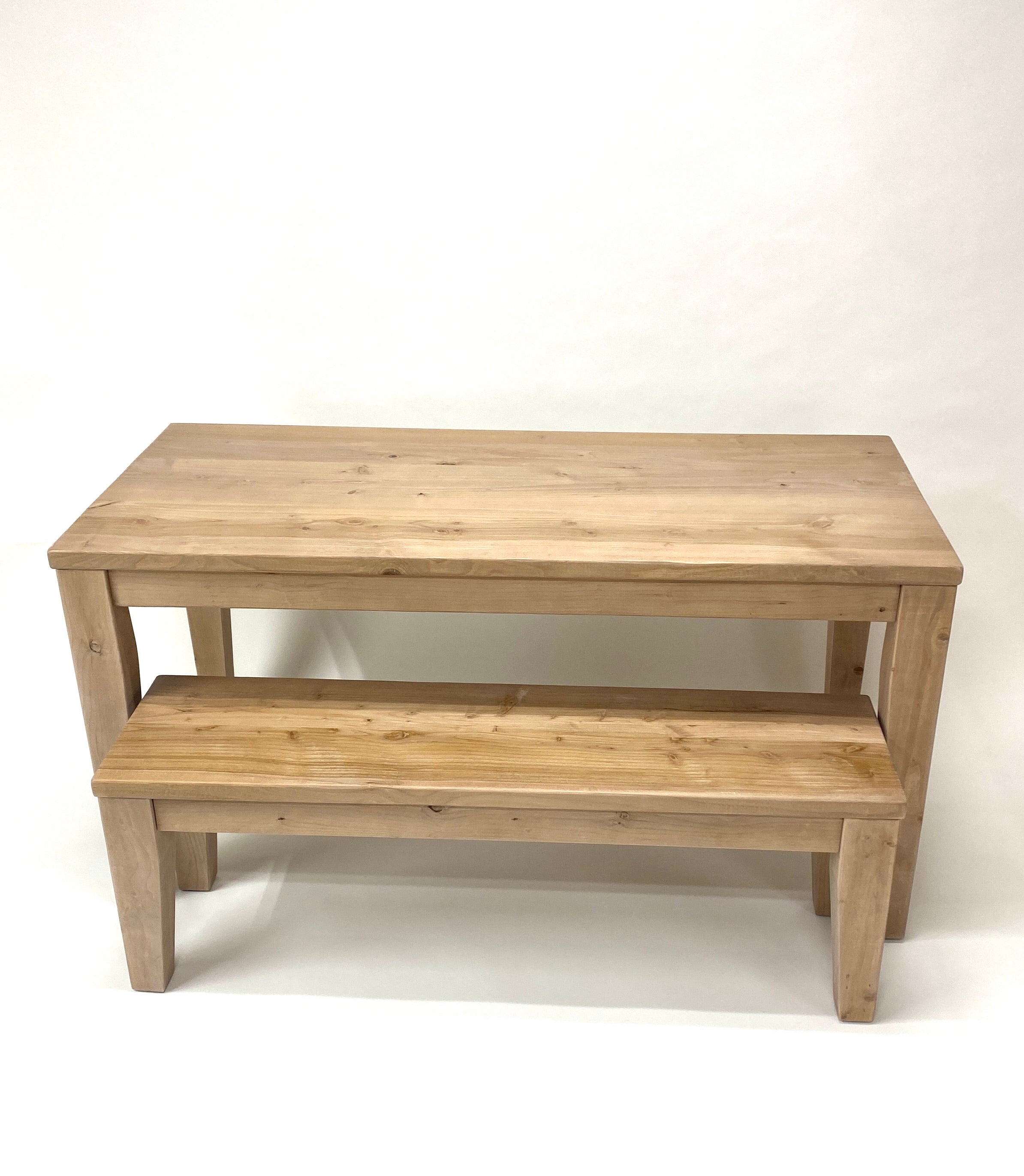 Modern farmhouse dining table and bench set handcrafted 