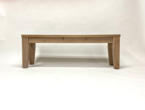 Modern rustic wood bench handcrafted from reclaimed wood