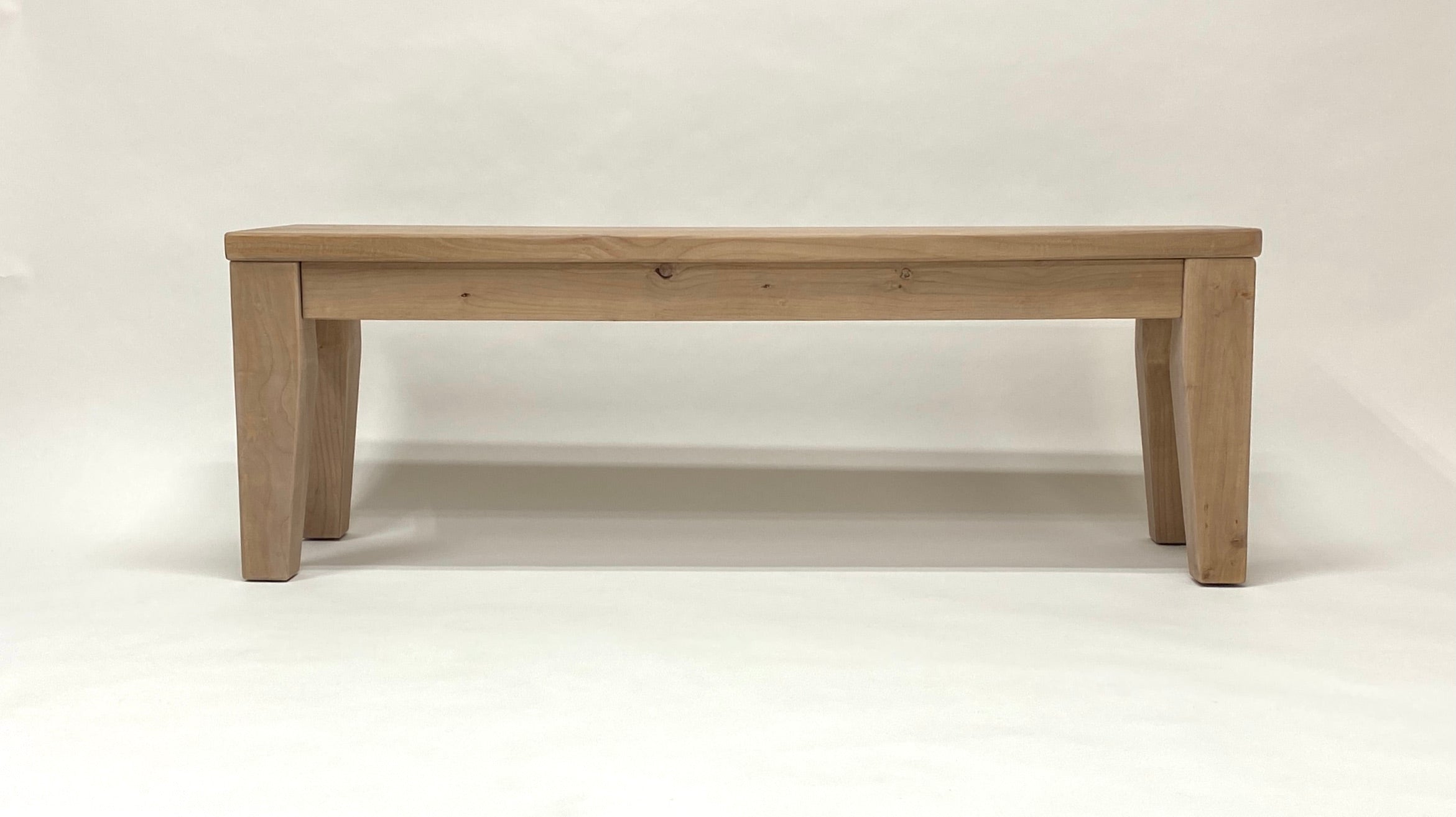Modern rustic wood bench handcrafted from reclaimed wood