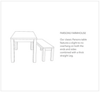 Parsons style wood table handcrafted from reclaimed wood description