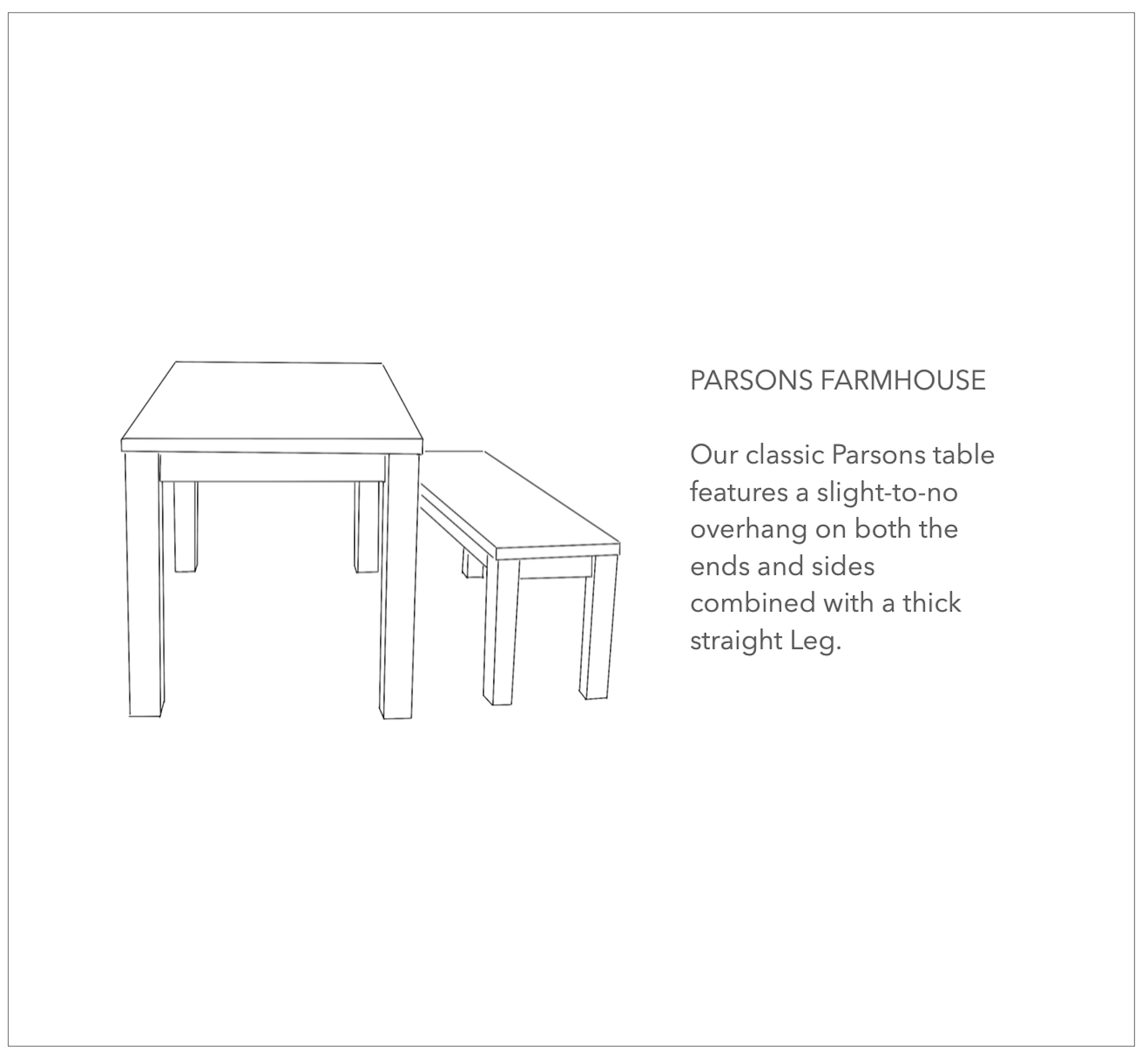 Parsons style wood table handcrafted from reclaimed wood description
