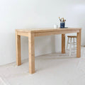 Parsons style wood work table handcrafted from reclaimed wood