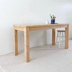 Parsons style wood work table handcrafted from reclaimed wood