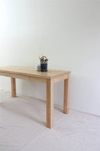 Parsons style wood work table handcrafted from reclaimed wood