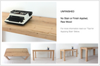 Parsons style wood work table handcrafted from reclaimed wood unfinished