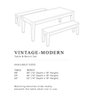Vintage-Modern Table and Bench Set