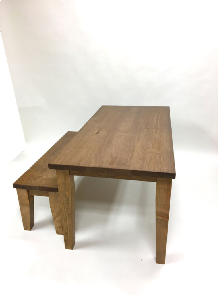 French Farmhouse Kitchen / Dining Table and Bench Set