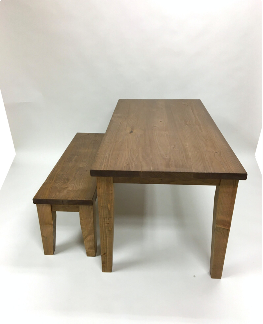 French Farmhouse Kitchen / Dining Table and Bench Set