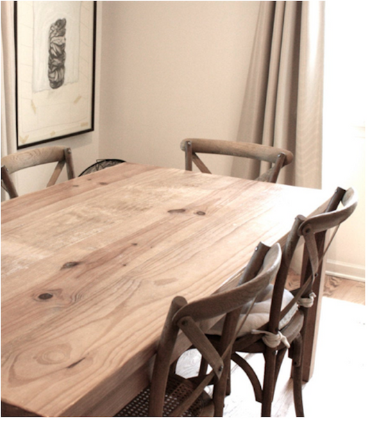 Rustic Wood Kitchen Table, Handmade, Parsons Style