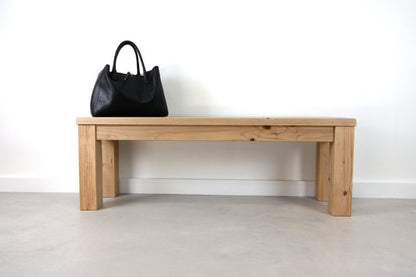 Rustic Parsons Wood Bench, Solid Wood
