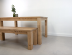 Parsons dining table and matching bench set handcrafted 