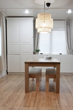 Parsons dining table and matching bench set handcrafted 