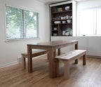 Parsons dining table and matching bench set handcrafted 