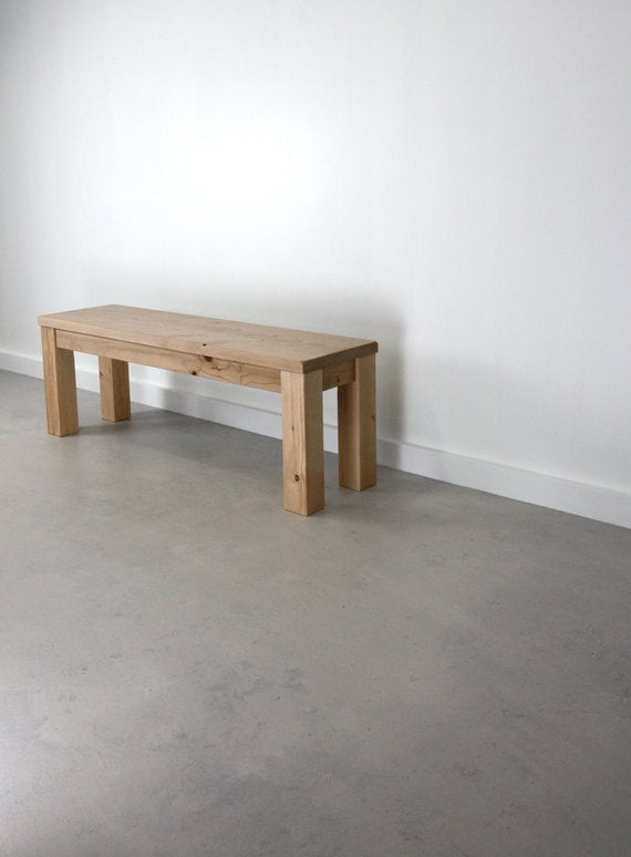 Parsons dining Bench handcrafted solid wood