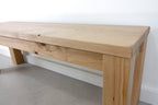 Parsons dining Bench handcrafted solid wood detail