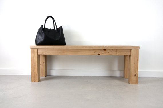 Parsons dining Bench handcrafted solid wood
