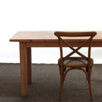 Straight leg dining table. handcrafted from solid wood