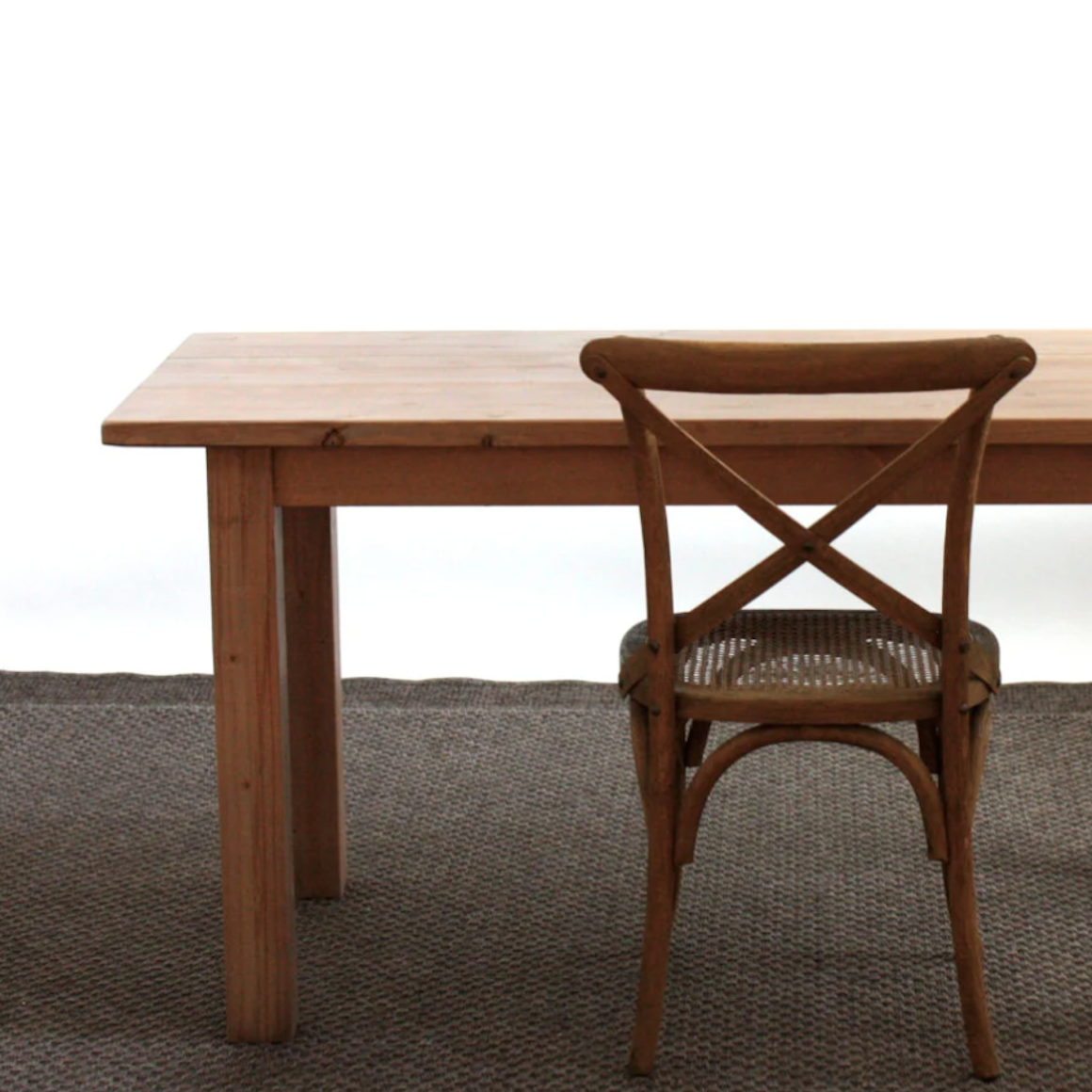 Straight leg dining table. handcrafted from solid wood
