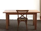 Straight leg dining table. handcrafted from solid wood