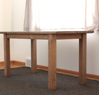 Straight leg dining table handcrafted from solid wood